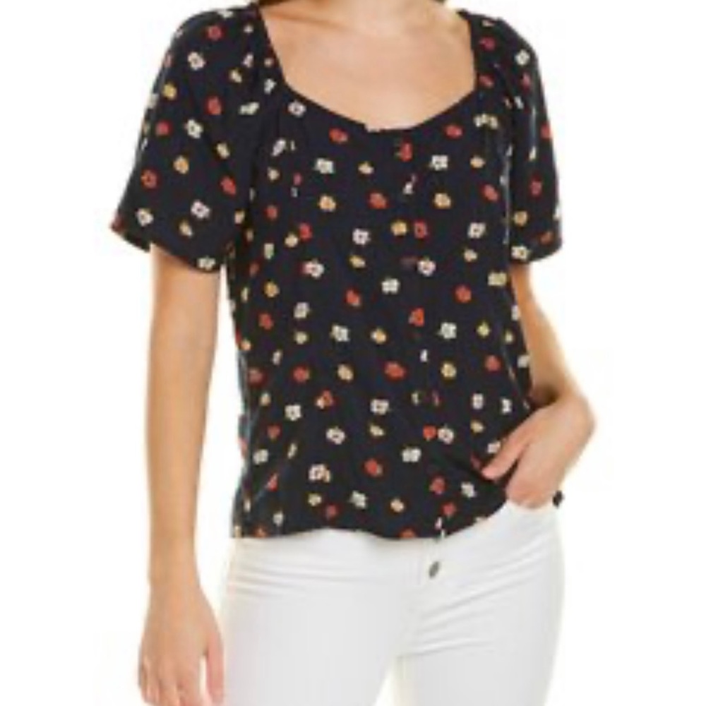 Madewell Small S Blouse Ember Floral Blue Top NEW
